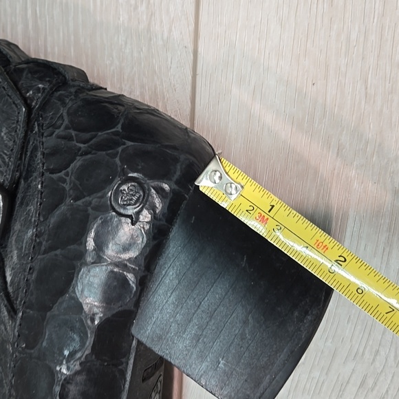 Born Women Tall Black Crocodile-Embossed Knee-High Boots Shoes Sz 9 - Picture 12 of 13